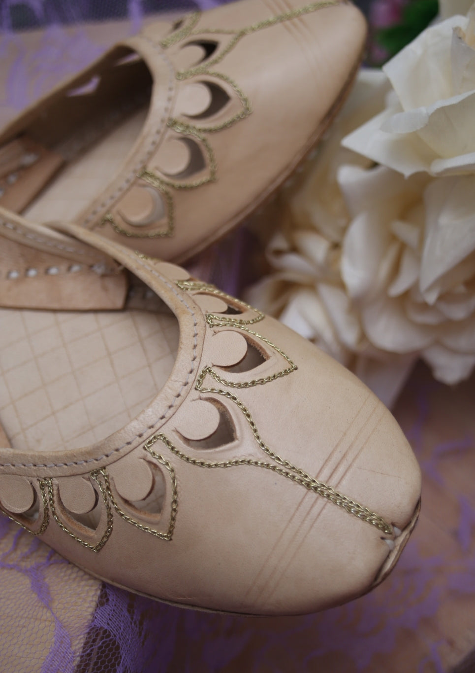 Skin Petal Leather Khussa