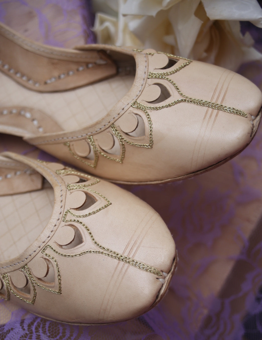 Skin Petal Leather Khussa
