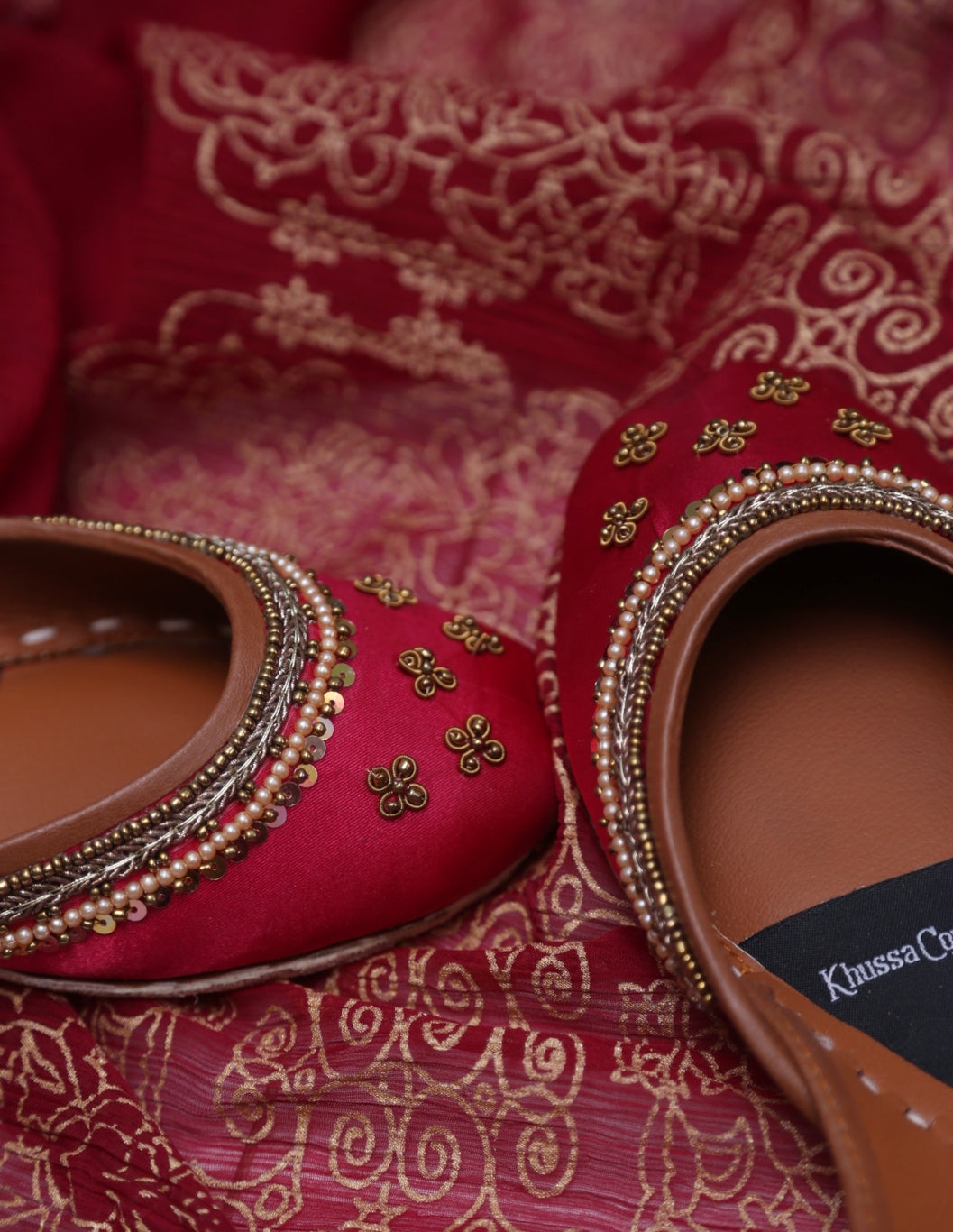 Shocking Pink Work Khussa