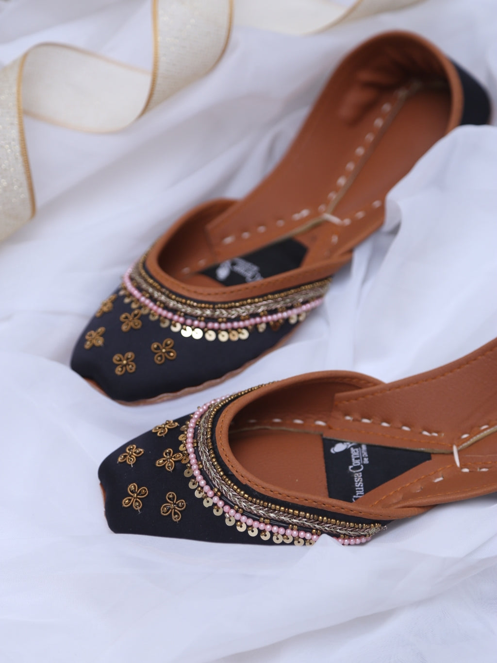 Black work khussa – Khussa Corner - Main Image