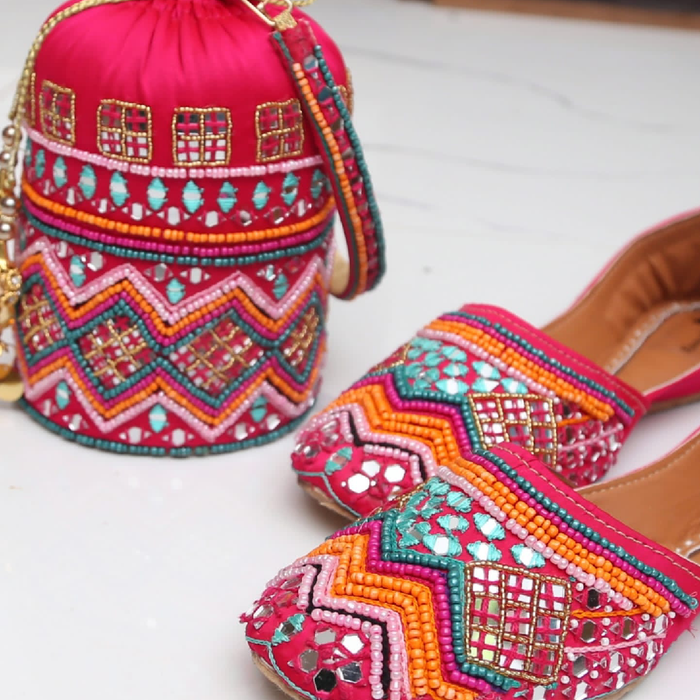 Pink Khussa for Women | Embroidered & Leather Styles