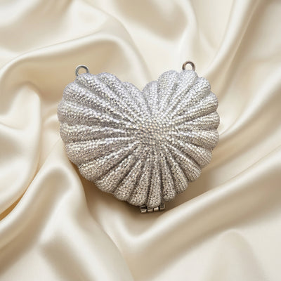 Amour Crystal 🤍 Clutch(Silver)