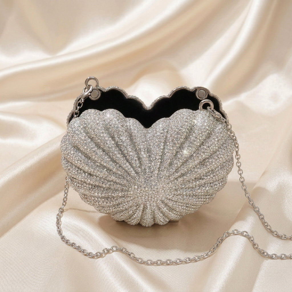 Amour Crystal 🤍 Clutch(Silver)