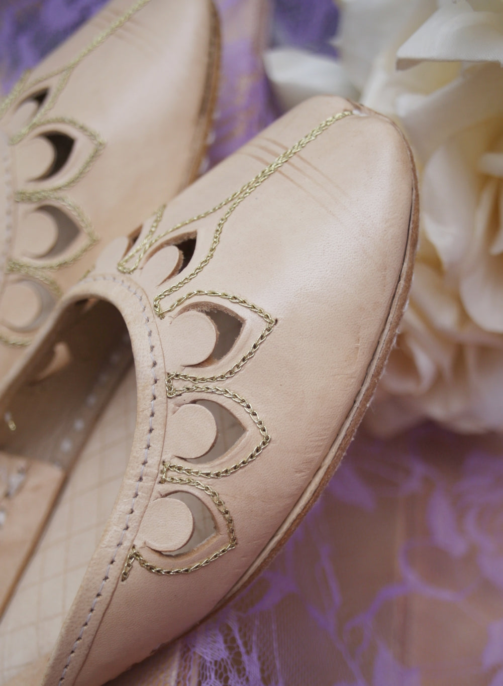 Skin Petal Leather Khussa
