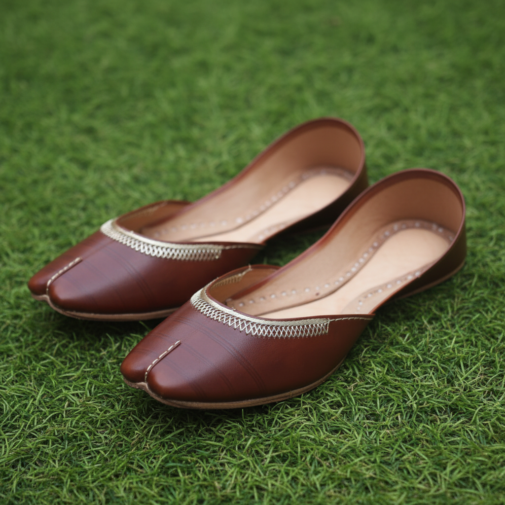 Maroon  Zari Leather