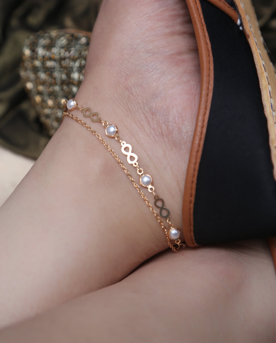 Gold Pearl Anklet