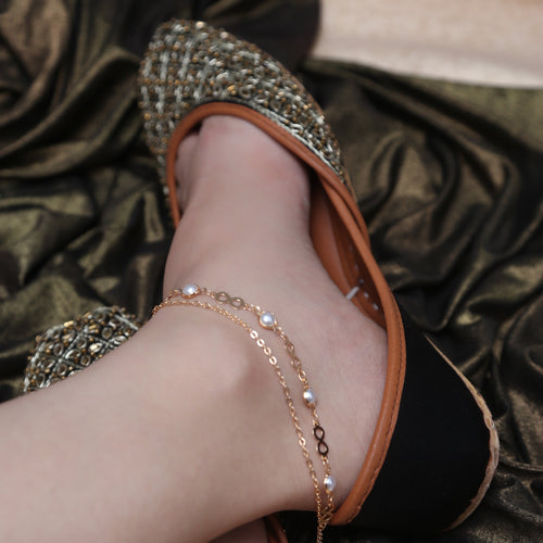 Gold Pearl Anklet