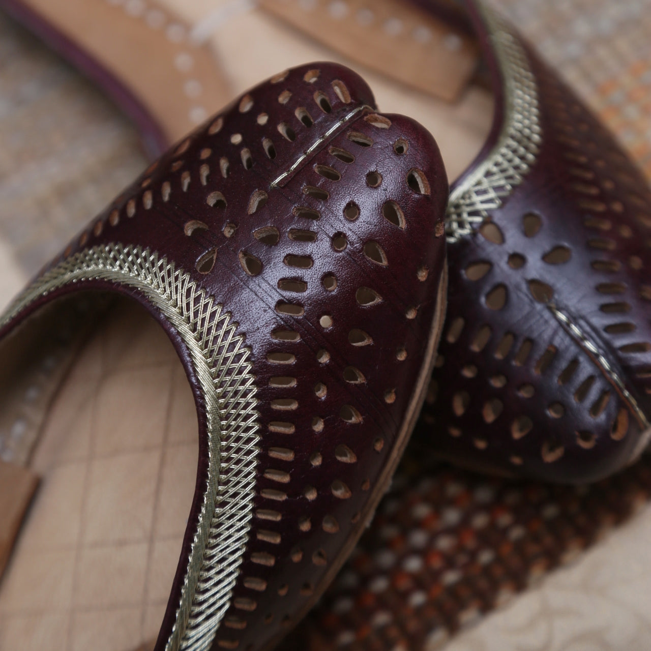 Maroon Zari Cutwork