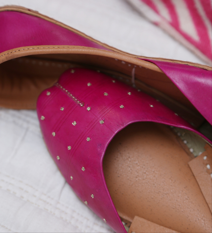 Chan Pink Leather