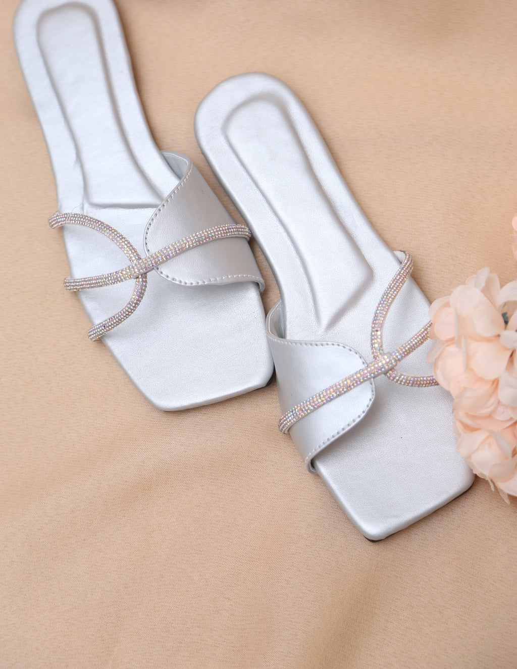 Blingy Slides (Silver)