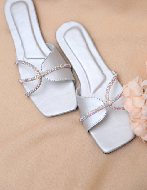 Blingy Slides (Silver)