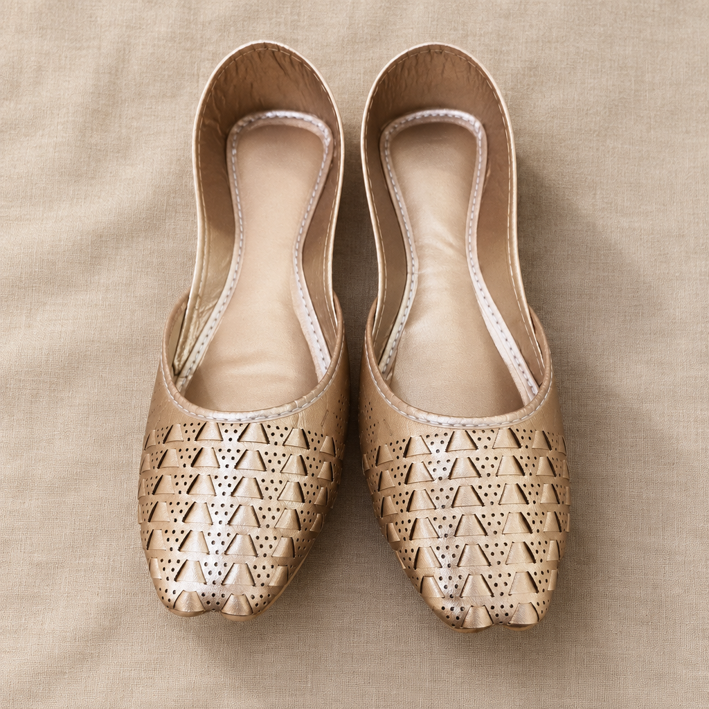 Chikankari Khussa-Golden