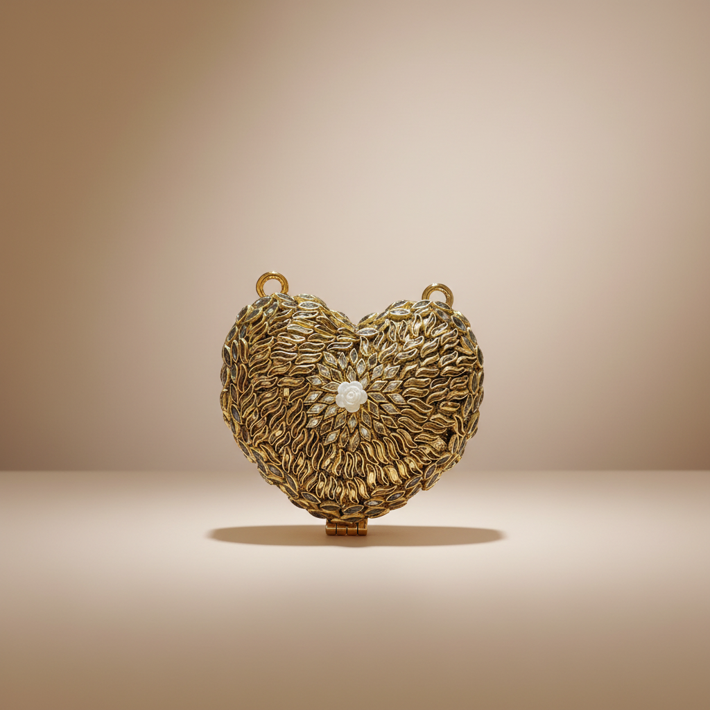 Kundan Heart Clutch (C)