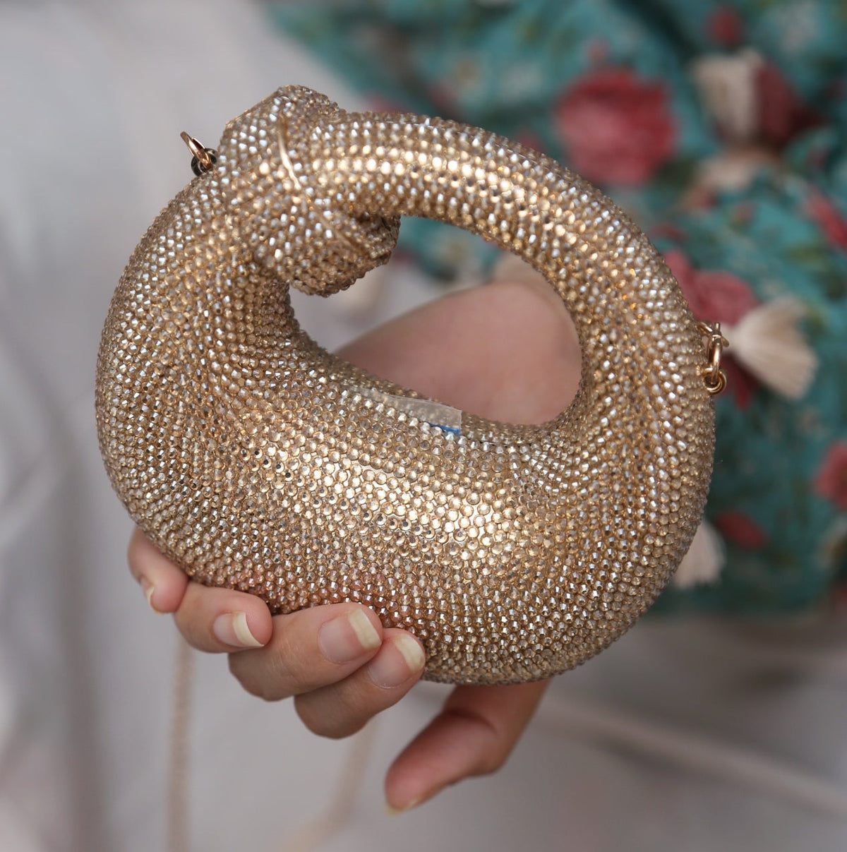 Lumio Crystal Clutch- Golden