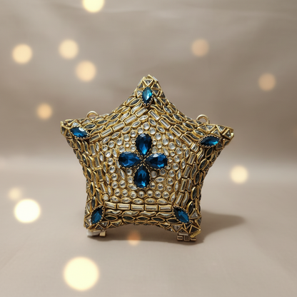 Kundan Sitaara Clutch (Sapphire)