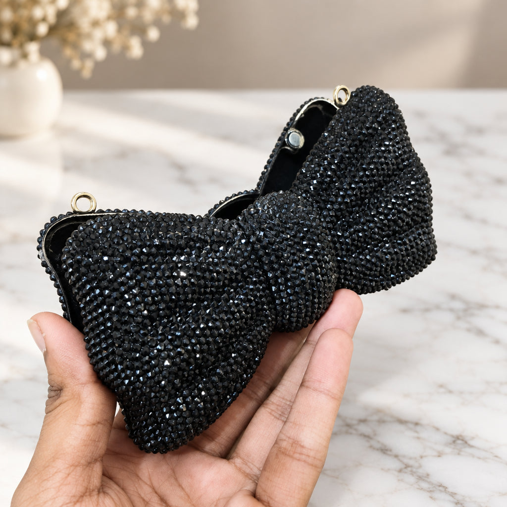 Bowelle Crystal Clutch- Black