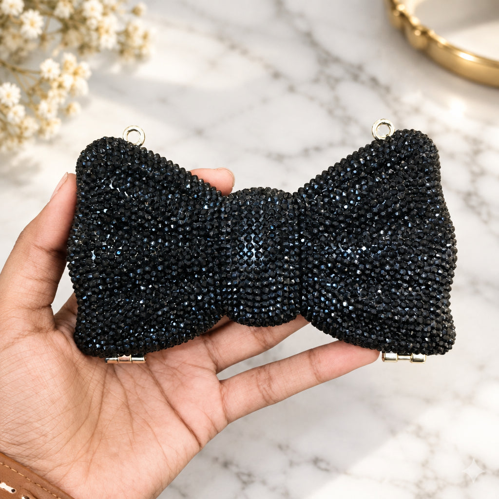 Bowelle Crystal Clutch- Black