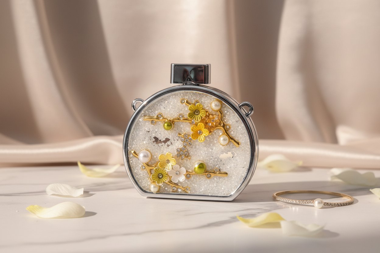 Gul-e-Rana Clutch (Silver)