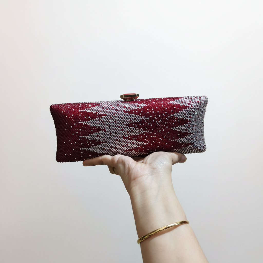 Crystallo Clutch (Maroon)