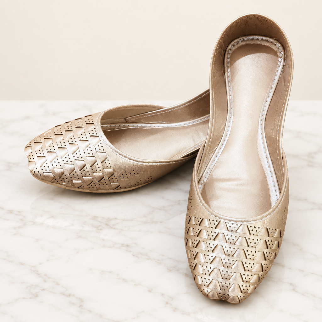 Chikankari Khussa-Golden