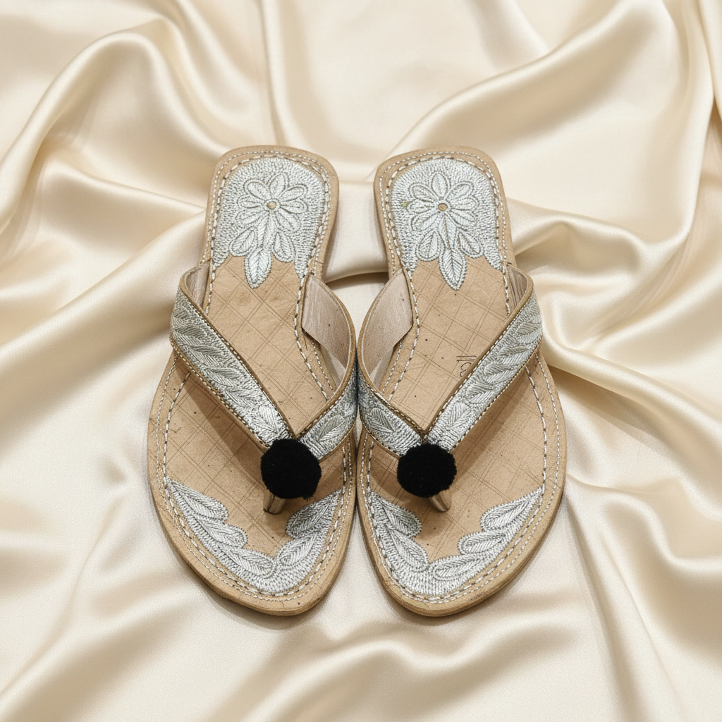 Gul Tilla Chappal (Silver)