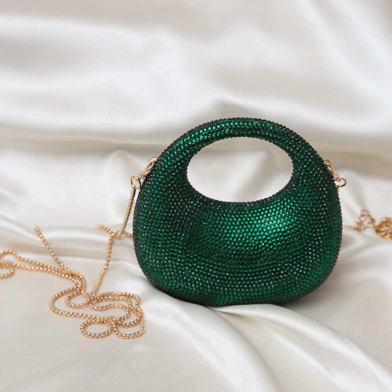 Luna Crystal Clutch- Emerald