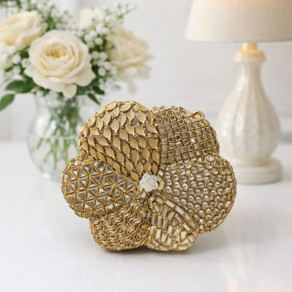 Kundan Flower Clutch (B)