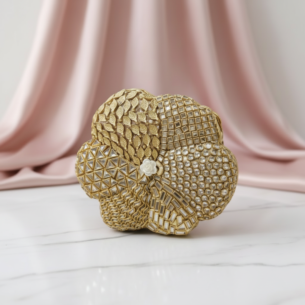 Kundan Flower Clutch (B)