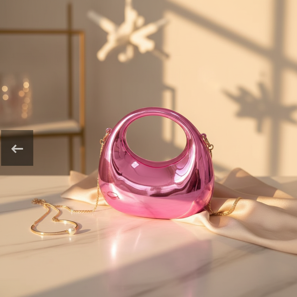 Dazzling Statement Mini Clutch(Pink)