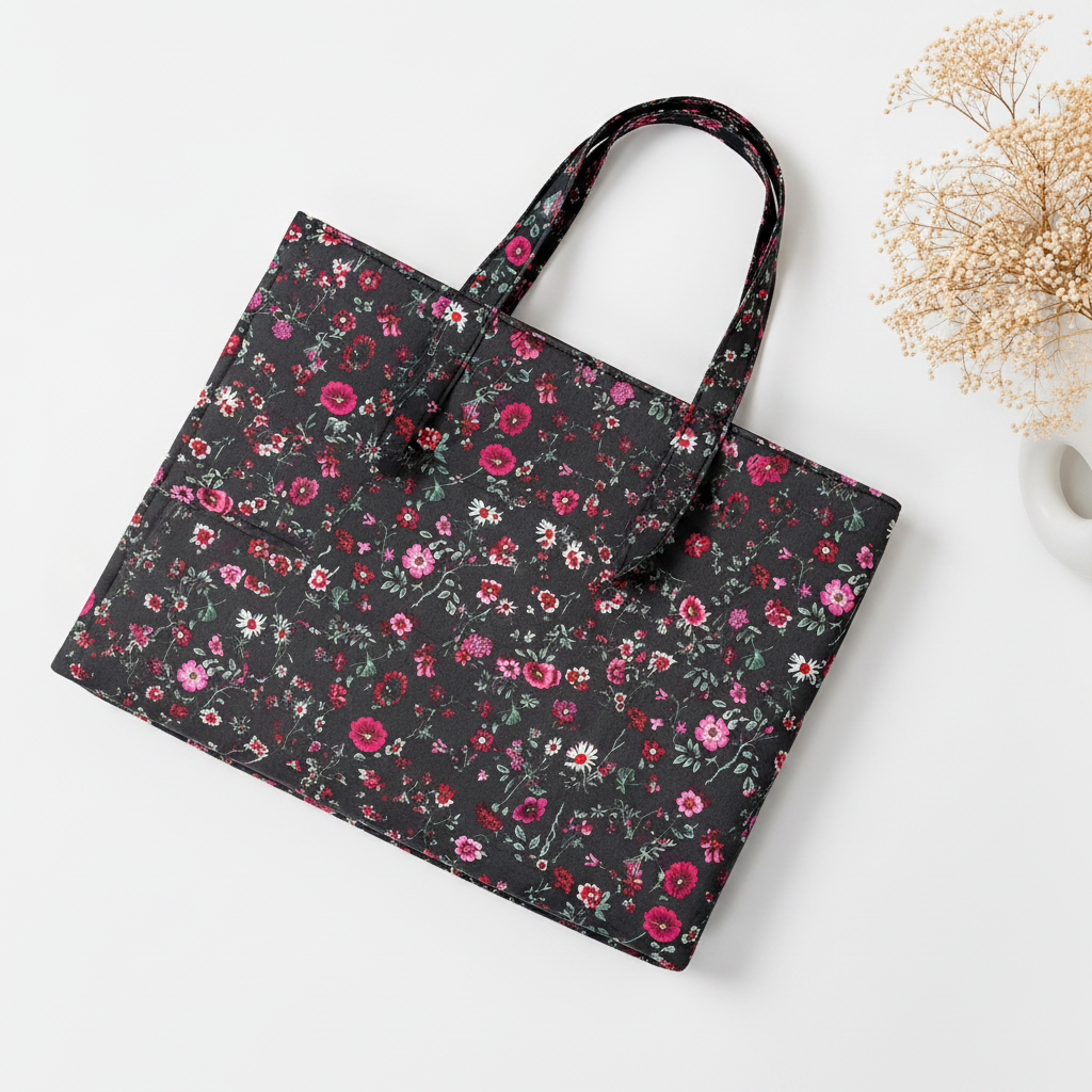 Noir Bloom Tote Bag