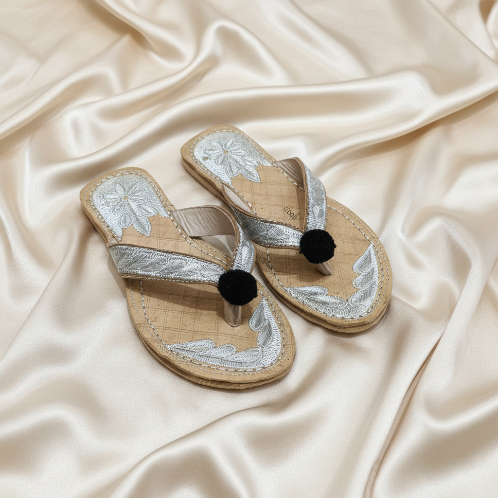 Gul Tilla Chappal (Silver)