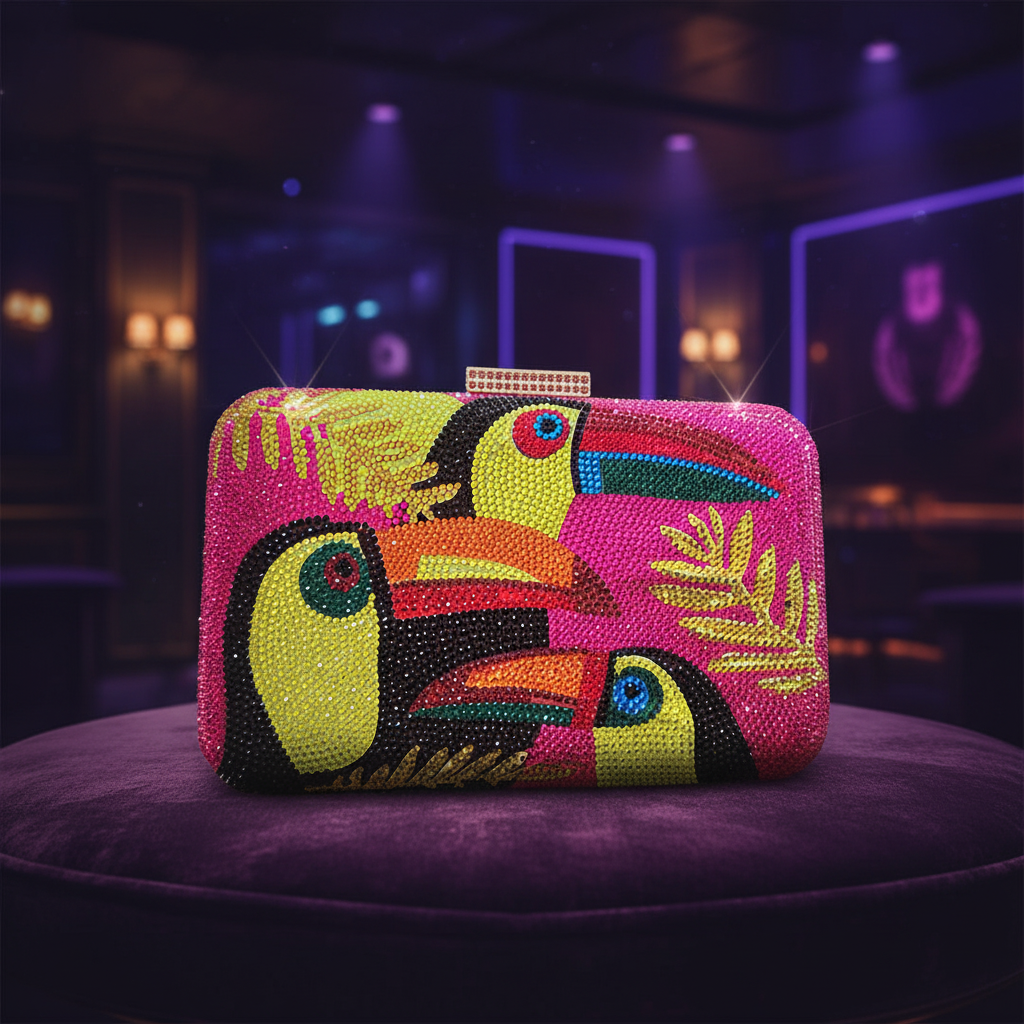 Swanella Clutch (Fuchsia)