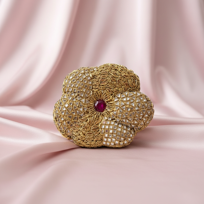 Kundan Flower Clutch (A)