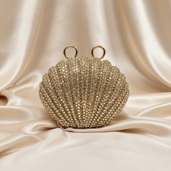 Shellena Crystal Clutch-Gold