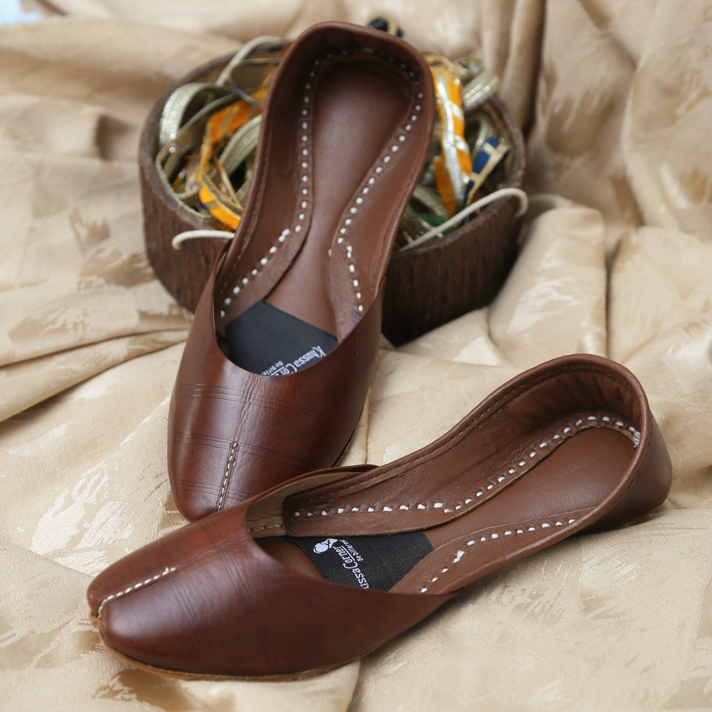 Choco brown Leather khussa