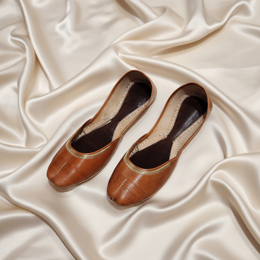 Brown Zari Leather