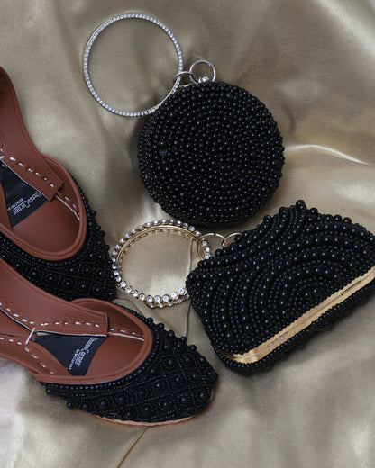 Pearl Ring Clutch (Black)