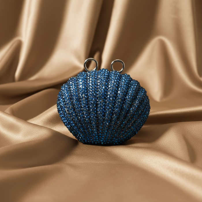 Shellena Crystal Clutch- Dark Blue