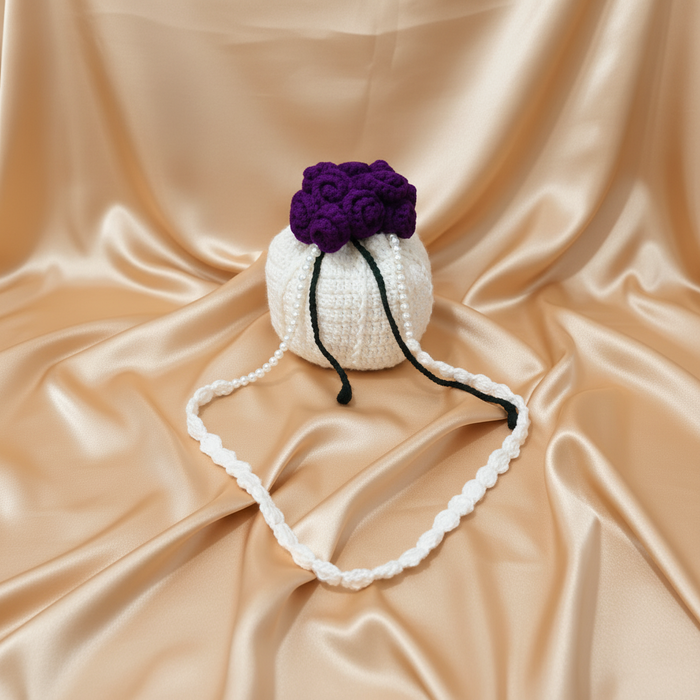 Rose Crochet Potli (Purple)