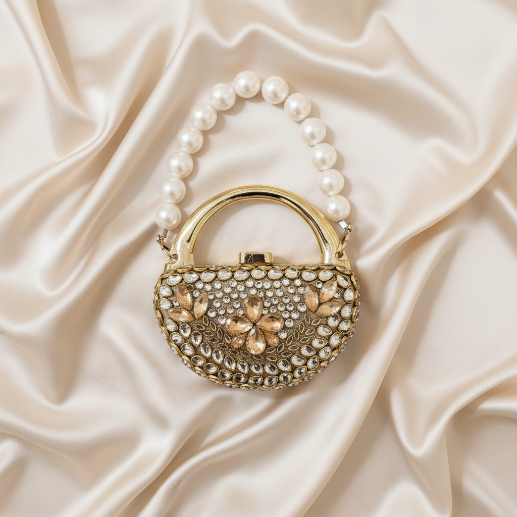 Mughlia Kundan Clutch (Gold)