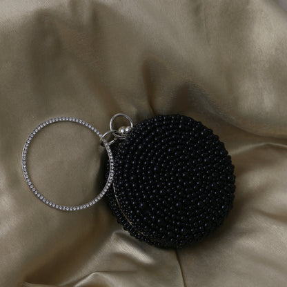 Pearl Ring Clutch (Black)