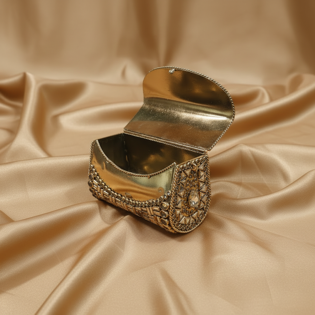 Kundan Turkish Clutch - Gold