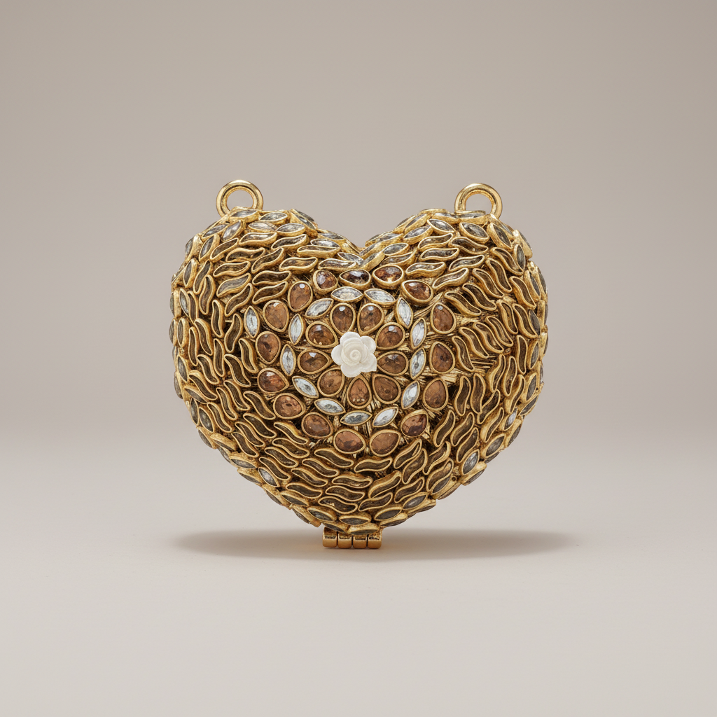 Kundan Heart Clutch (C)