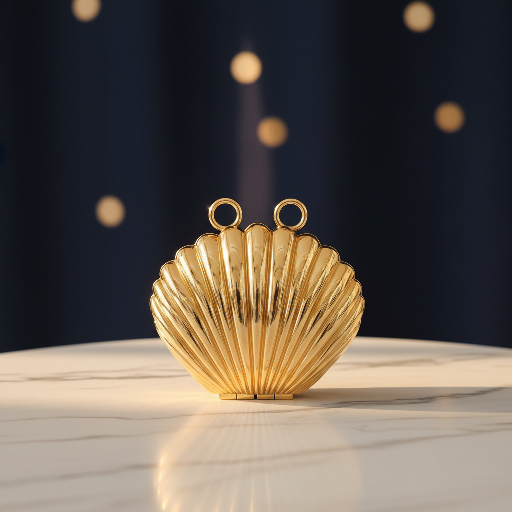 Metal Shell Clutch (Gold)