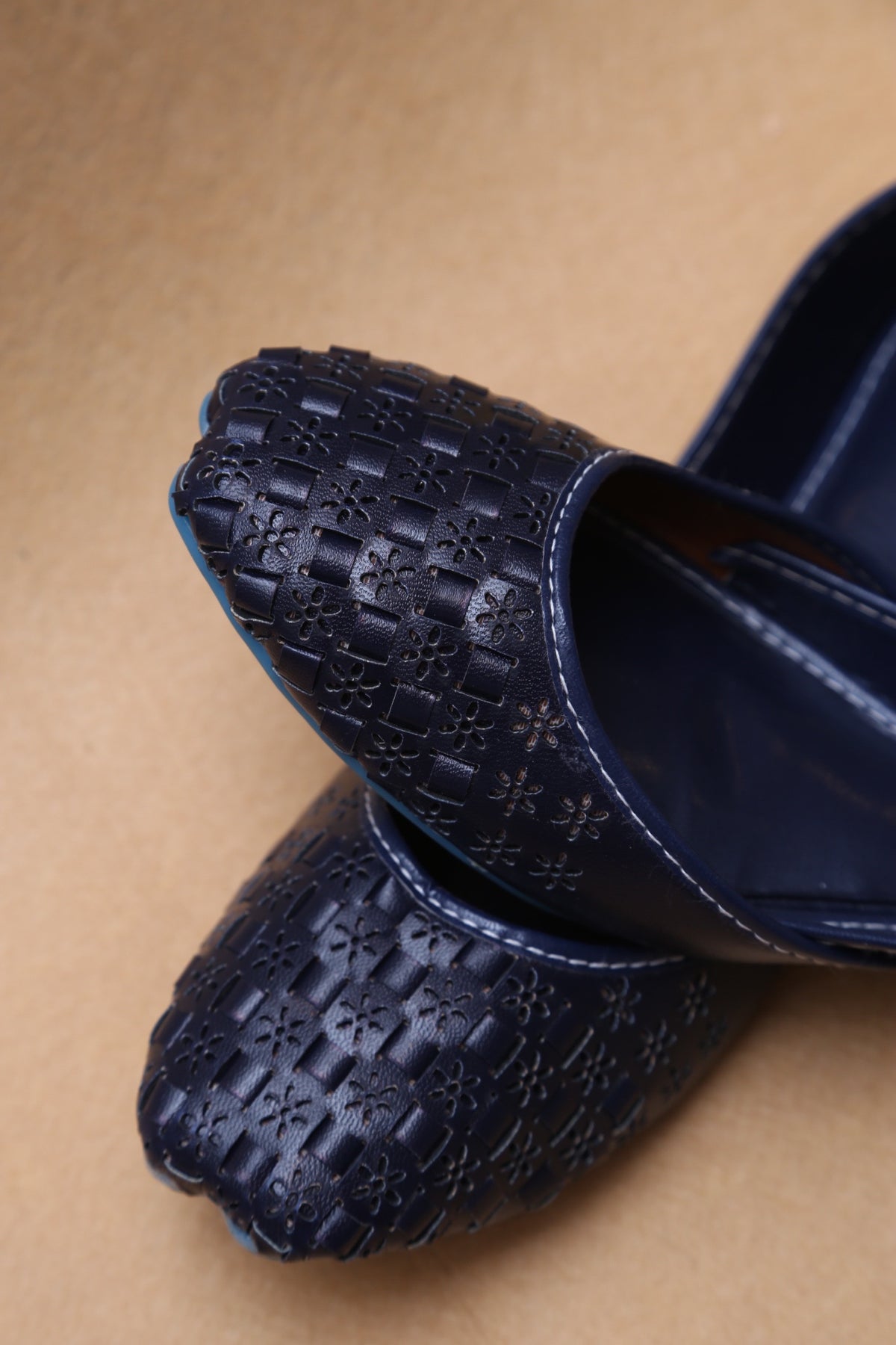Chikankari Khussa-Dark Navy