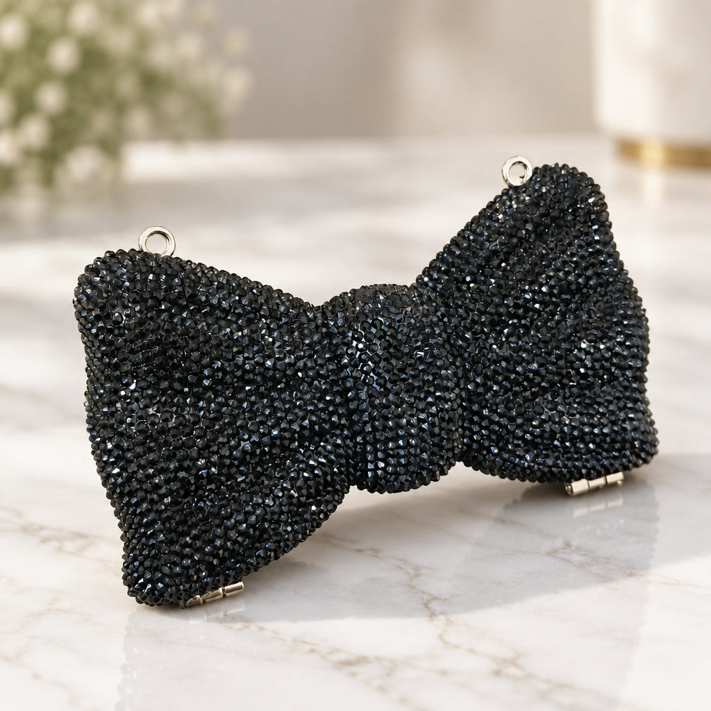 Bowelle Crystal Clutch- Black