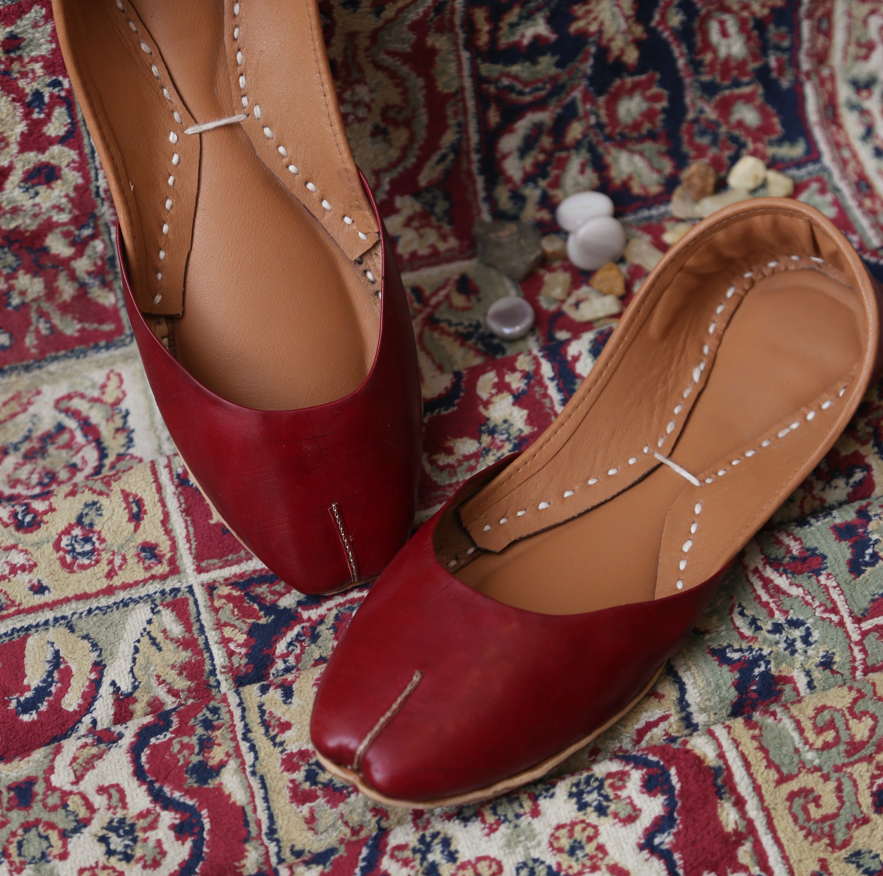 Maroon simple leather