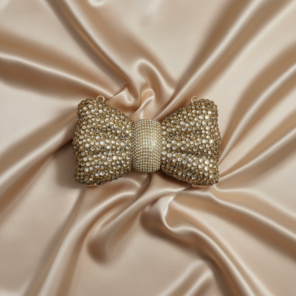 Kundan Bow Clutch (Green)