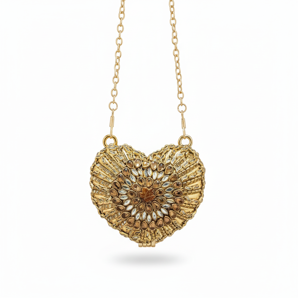 Kundan Heart Clutch (A)