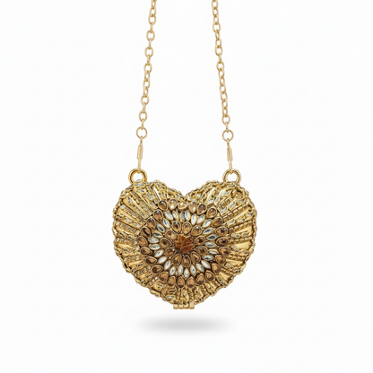 Kundan Heart Clutch (A)